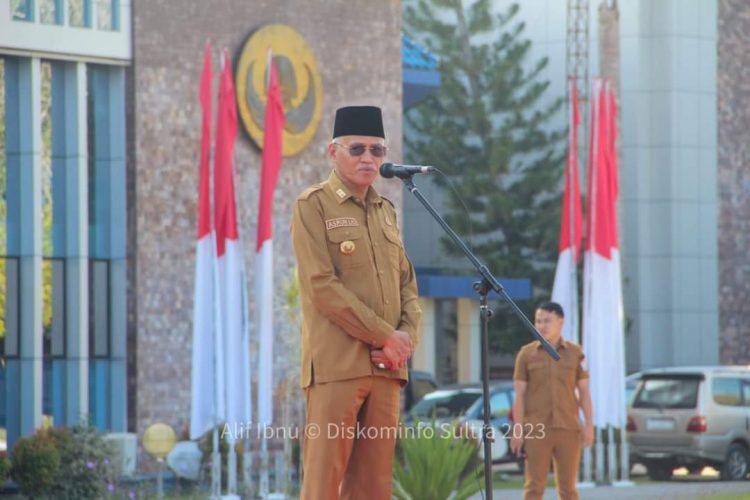 Sekda Sultra Pimpin Upacara Gabungan OPD Lingkup Pemprov Sultra