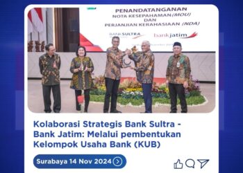Sekda Provinsi Sultra Hadiri Penandatanganan MoU Bank Sultra dan Bank Jatim