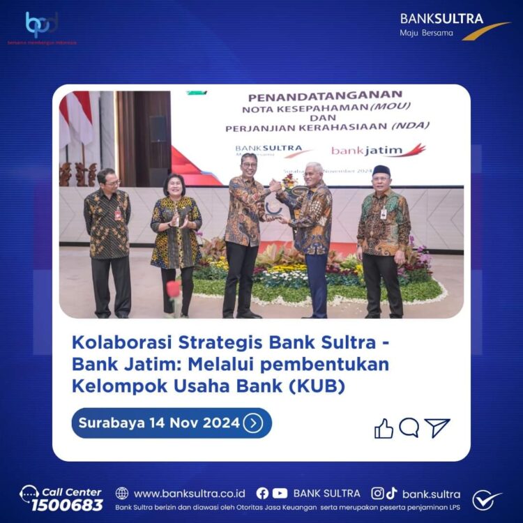 Sekda Provinsi Sultra Hadiri Penandatanganan MoU Bank Sultra dan Bank Jatim