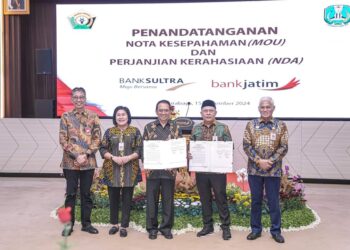 Sekda Provinsi Sultra Hadiri Penandatanganan MoU Bank Sultra dan Bank Jatim