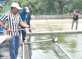 Rektor Prof. Zamrun Hadiri Panen Ikan Hasil Budidaya FPIK UHO