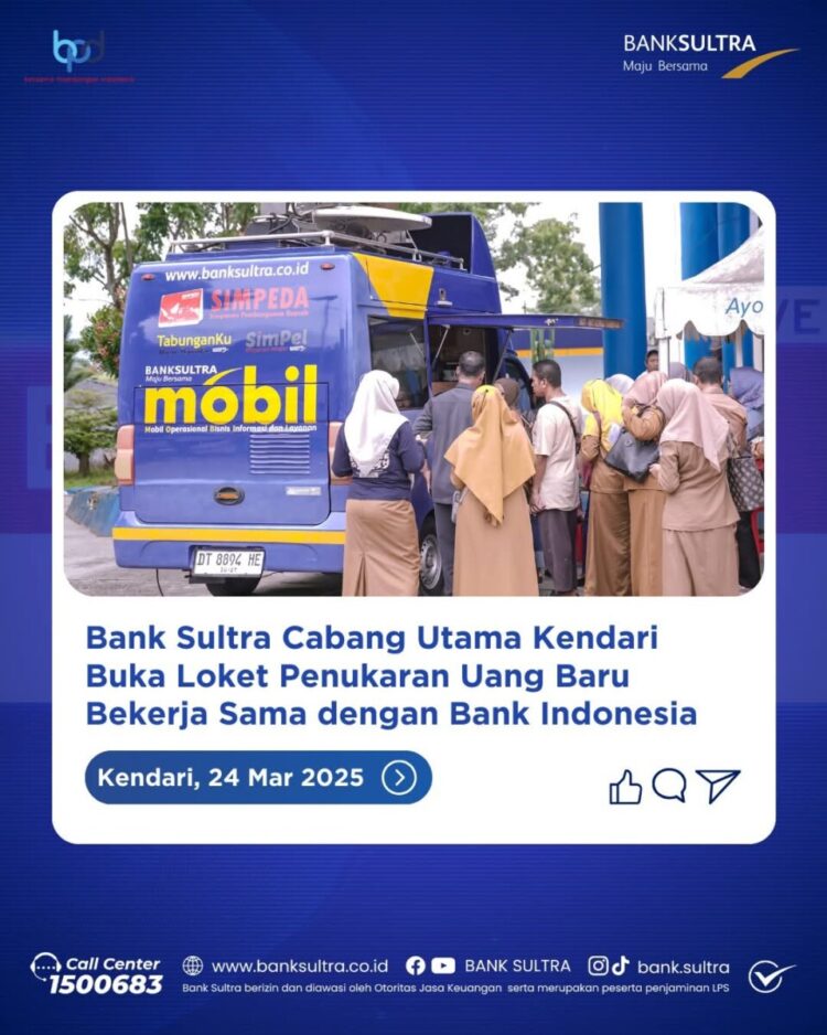 Bank Sultra Cabang Utama Kendari & Bank Indonesia Fasilitasi Penukaran “Uang Baru” Bagi Masyarakat