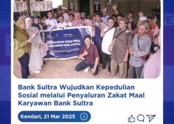 Bank Sultra Salurkan Zakat Maal Karyawan Sebagai Bentuk Kepedulian Sosial