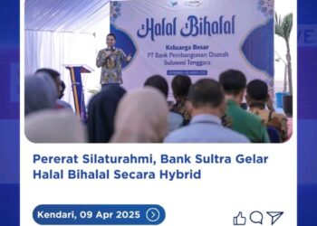 Suasana Idulfitri 1446 H, Bank Sultra Gelar Halal Bihalal kepada Seluruh Insan Bank Sultra Secara Online & Offline