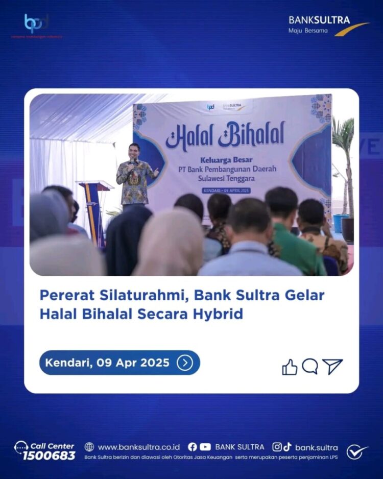 Suasana Idulfitri 1446 H, Bank Sultra Gelar Halal Bihalal kepada Seluruh Insan Bank Sultra Secara Online & Offline