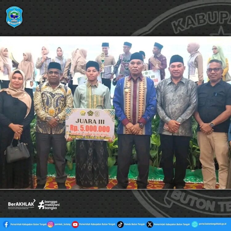Perwakilan Buton Tengah Berhasil Raih Juara 3 STQH Ke-XXVIII Tingkat Provinsi Sultra