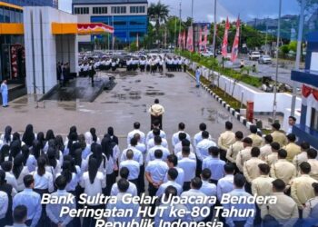 Bank Sultra Gelar Upacara Bendera Peringatan HUT ke-80 Republik Indonesia