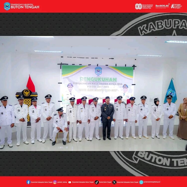 Pemkab Buton Tengah Kukuhkan Perpanjangan Masa Jabatan 13 Kepala Desa Periode 2025–2027