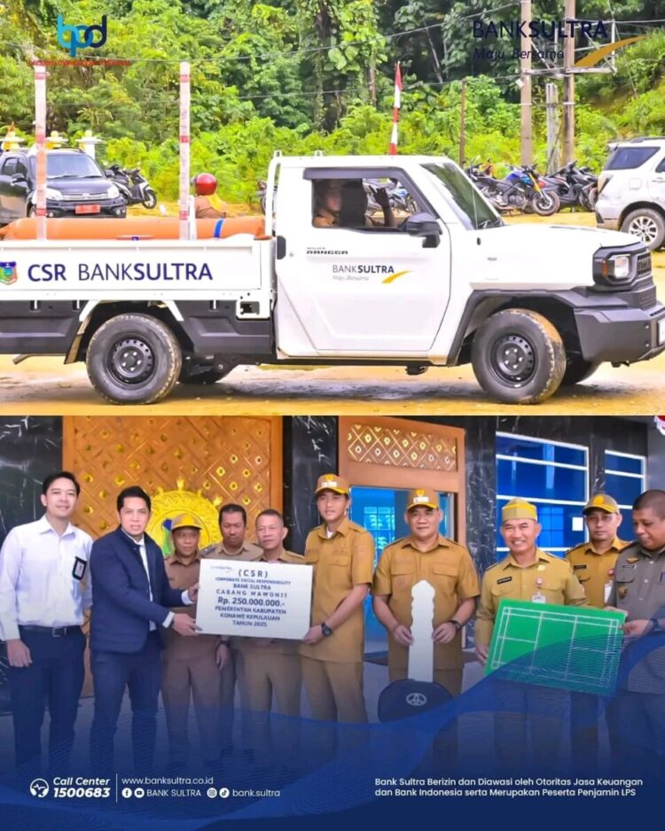 Bank Sultra Serahkan CSR untuk Pemkab Konawe Kepulauan, Total Penyaluran 1,38 Miliar Sepanjang 2025