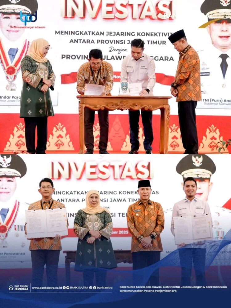 Bank Sultra dan Bank Jatim Tanda Tangan MoU dan PKS, KUB Jadi Akselerator Peningkatan Kualitas Layanan