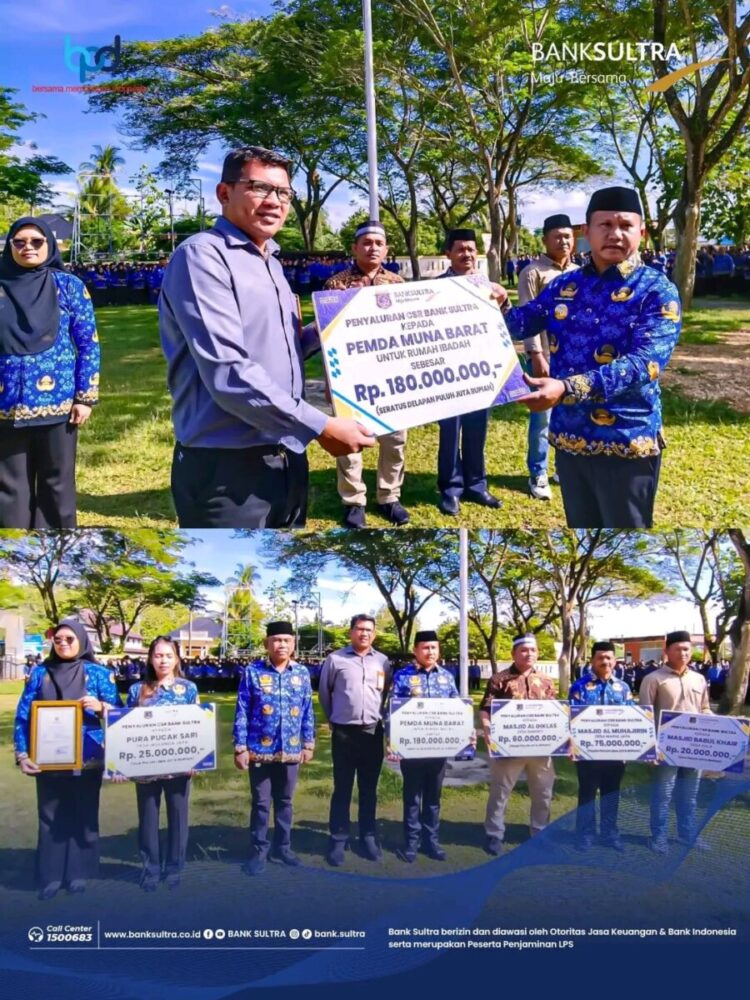 Bank Sultra Salurkan Dana CSR Senilai Rp 180 Juta untuk Tempat Ibadah di Kabupaten Muna Barat