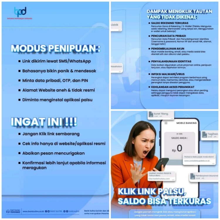 Hati-Hati Modus Phishing! Bank Sultra Ingatkan Nasabah Jangan Asal Klik Tautan Asing