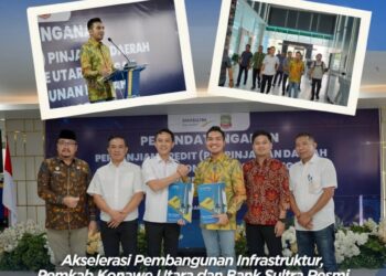 Akselerasi Pembangunan Infrastruktur, Pemkab Konawe Utara dan Bank Sultra Resmi Tandatangani Perjanjian Kredit Strategis