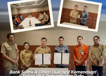 Bank Sultra dan Ditjen Dukcapil Kemendagri Teken PKS Pemanfaatan Data Kependudukan untuk Layanan Perbankan