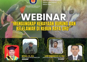 Ratusan Peserta Ikuti Webinar Kebun Raya UHO, Kupas Kekayaan Fauna Endemik Sulawesi