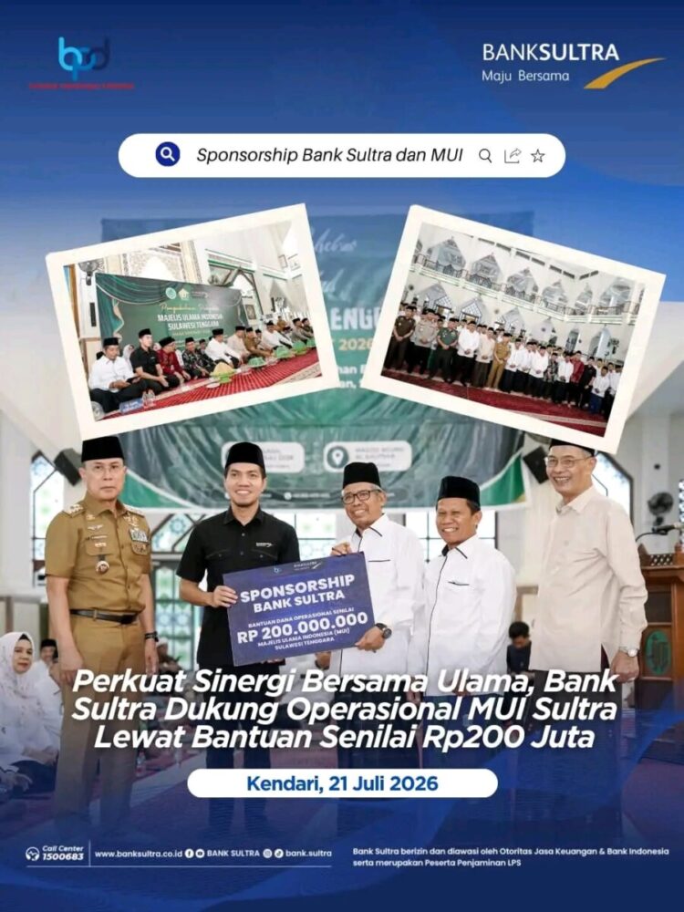 Perkuat Sinergi Bersama Ulama, Bank Sultra Dukung Operasional MUI Sultra Lewat Bantuan Senilai Rp200 Juta