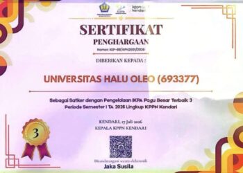Universitas Halu Oleo Raih Penghargaan Pengelolaan Anggaran Terbaik dari DJPb Sultra