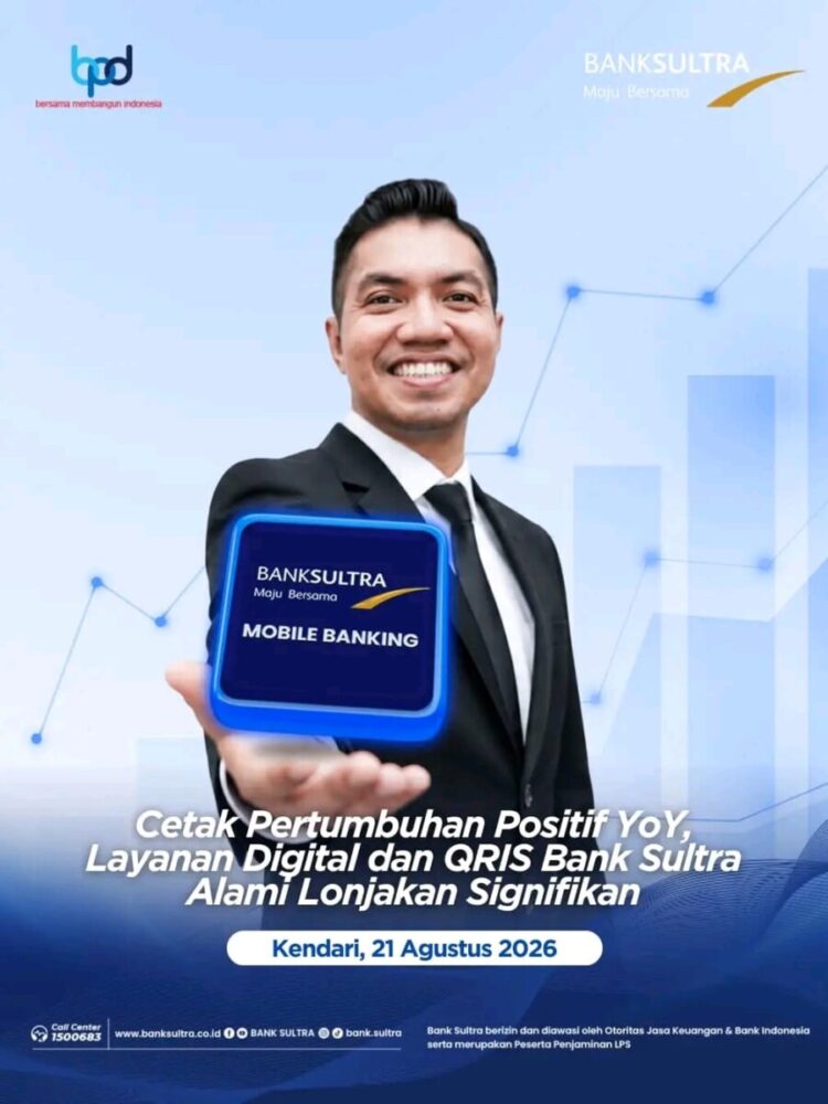 Cetak Pertumbuhan Positif YoY, Layanan Digital dan QRIS Bank Sultra Alami Lonjakan Signifikan